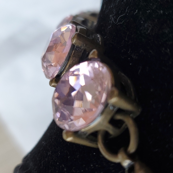 Vintage Sherry Renae Shiny Plunder 24 large pink rhinestones necklace & bracelet - Picture 11 of 15